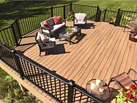<b>TimberTech Pro Legacy Collection Tigerwood Composite Decking with Black Aluminum Railing (2)</b>